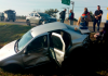 Carro tem perda total e família sai ilesa de acidente em Santa Rosa do Sul