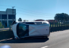 Motorista fica ferida em capotamento na BR-101