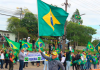 Manifestantes pedem 'intervenção federal' em frente à sede do Exército Brasileiro em Criciúma