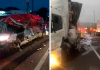 Acidente entre ambulância do SAMU e carreta deixa bebê e mais 4 feridos na BR-101 em SC