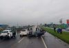 Acidente no KM 419 da BR-101 em Araranguá causa engavetamento