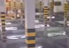 Estacionamento de mercado em Sombrio é tomado parcialmente por água após fortes chuvas 