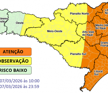 Defesa Civil: temporais com chuva pontualmente intensa neste sábado 