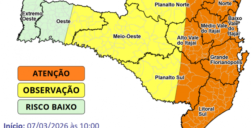 Defesa Civil: temporais com chuva pontualmente intensa neste sábado 
