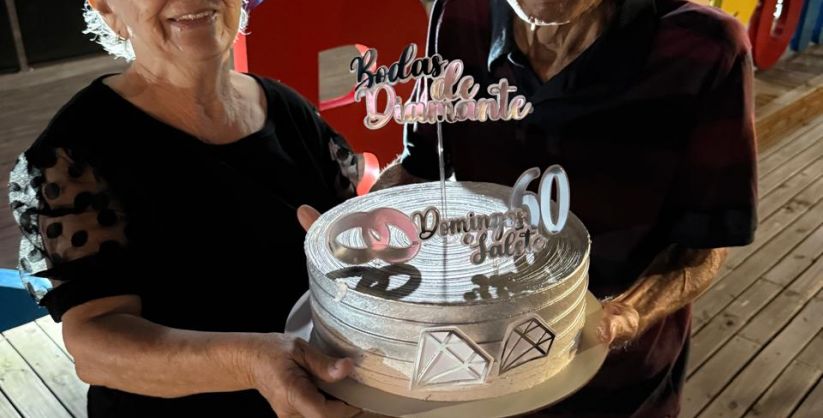Casal celebra bodas de diamante no Belinzoni