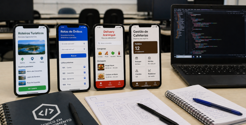 Estudantes de escola de Araranguá criam aplicativos para turismo, transporte e comércio