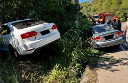Acidente entre dois carros deixa duas mulheres feridas na SC-445, em Siderópolis