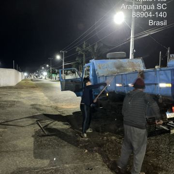 Prefeitura de Araranguá segue com ações preventivas diante do risco de chuvas intensas.