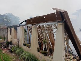Botijão de gás provoca incêndio em residência em Jacinto Machado