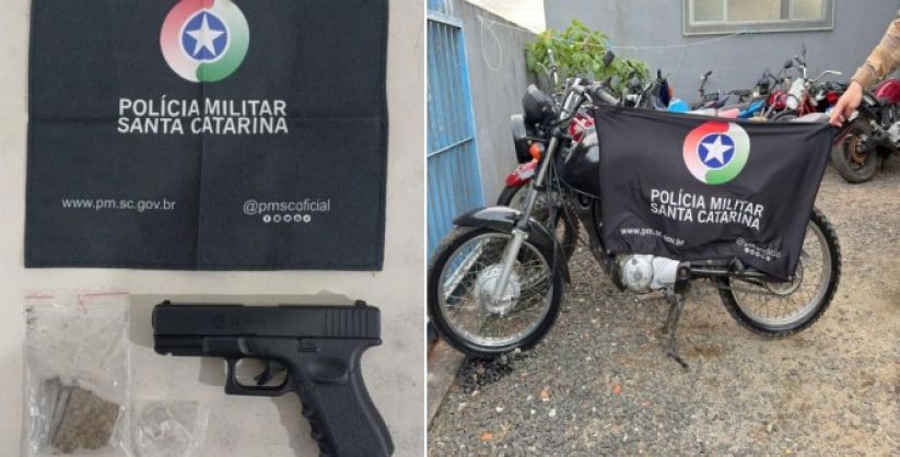 Motociclista é detido com moto adulterada e simulacro de arma após fuga em Maracajá