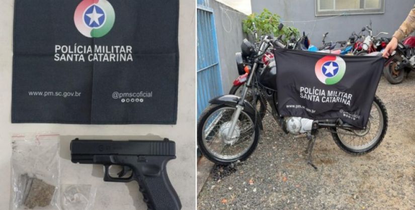 Motociclista é detido com moto adulterada e simulacro de arma após fuga em Maracajá