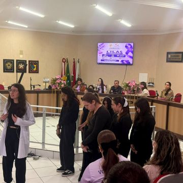 Santa Rosa do Sul promove ação de conscientização pelo Agosto Lilás