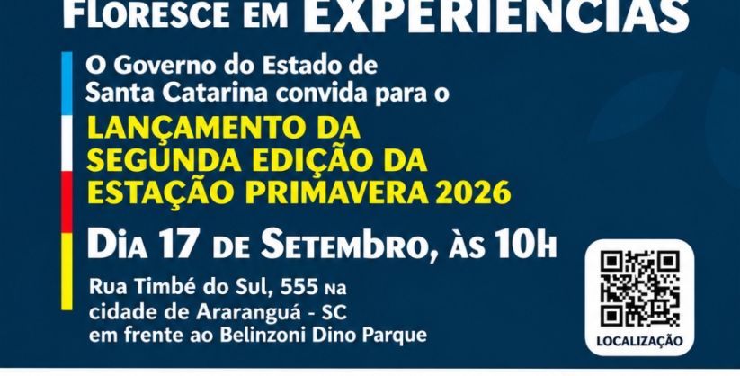 Governo de Santa Catarina lança segunda edição da Estação Primavera em Araranguá