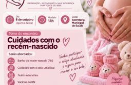 Encontro de gestantes de outubro abordará cuidados essenciais com o recém-nascido
