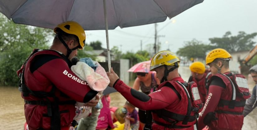 Bombeiros mobilizam equipes para atender alagamentos em Criciúma e Timbé do Sul