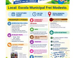 EMEF Frei Modesto será palco do Sábado na Praça Especial Dia das Crianças de Timbé do Sul
