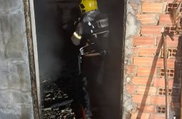 Incêndio atinge estufa de secagem de fumo em Araranguá