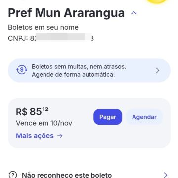 Prefeitura de Araranguá alerta para cobranças falsas em nome do município