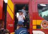 Bombeiros na formatura do Estudante Cidadão
