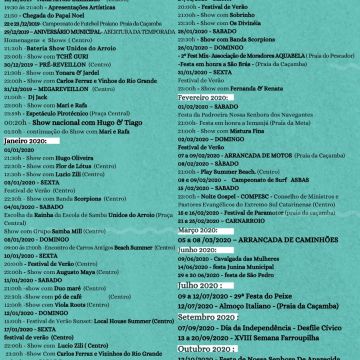 Prefeitura lança o Calendário de Eventos 2019/2020