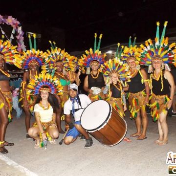 Desfile da Escola Unidos do Arroio e blocos reúne multidão 