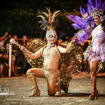 Desfile da Escola Unidos do Arroio e blocos reúne multidão 
