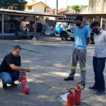 Cipa da Contato participa de treinamento de prevenção de incêndios